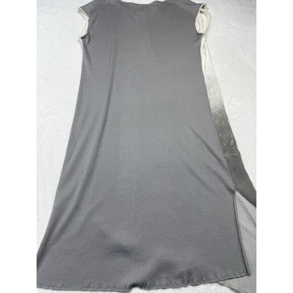 GoSilk Go By GoSilk Ombre Washable Silk Dress Gray Beige Size L Minimalist Luxe - Picture 4 of 9